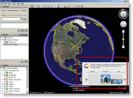 Google Earth Geotag menu