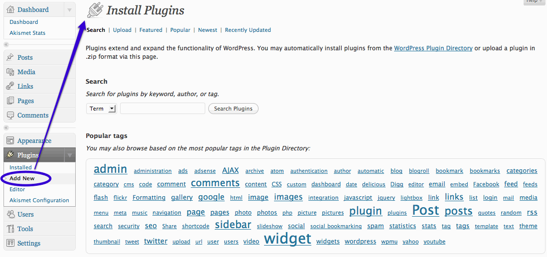 Add New WordPress Plugins