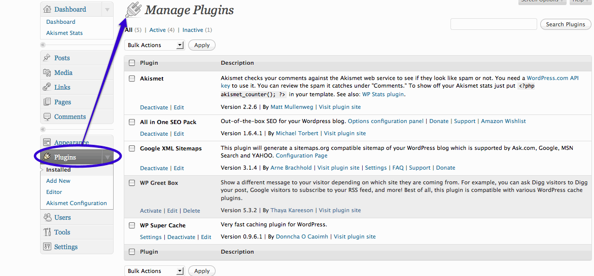 Wordpress Plugin Management Panel Wordpress Plugin Management Panel
