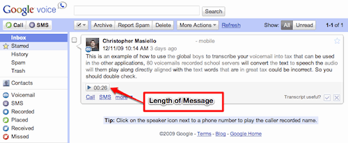 Google Voice Inbox